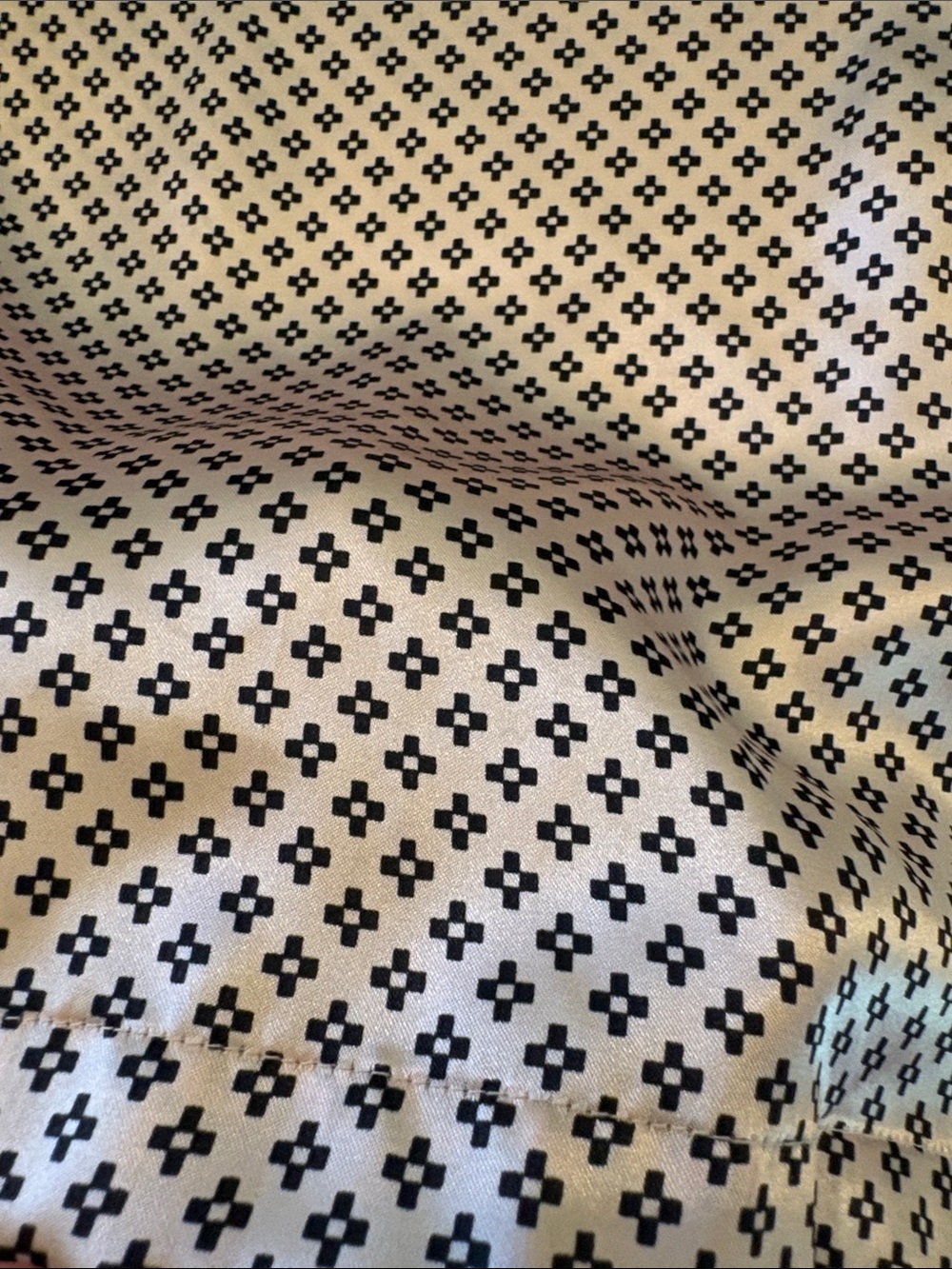 Linea Donatella Cream and Black Geometric Two-Piece Pajama Set - Picture 3 of 9